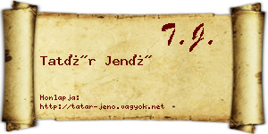 Tatár Jenő névjegykártya