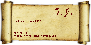 Tatár Jenő névjegykártya