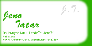 jeno tatar business card